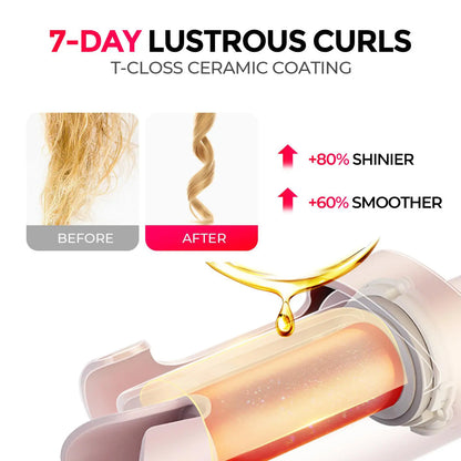 TYMO CURLPRO - Automatic Curling Iron Hair Curler, Negative-Ion Ceramic Coating, Anti-Jam Chip, One-Tap Travel Curler, Swivel Cord, Auto-Rotating LED Ceramic Barrel, Dual-Temperature with Timer, Gift, Multifunctional Styler