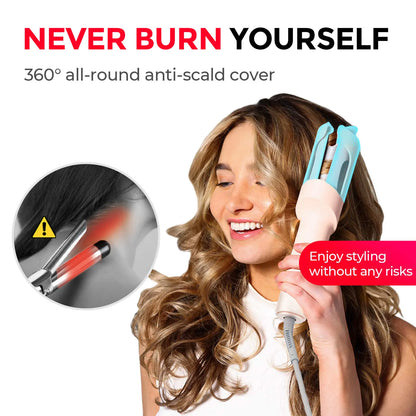 TYMO CURLPRO - Automatic Curling Iron Hair Curler, Negative-Ion Ceramic Coating, Anti-Jam Chip, One-Tap Travel Curler, Swivel Cord, Auto-Rotating LED Ceramic Barrel, Dual-Temperature with Timer, Gift, Multifunctional Styler